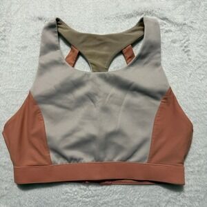 Fabletics Sports Bra Women Small Mauve Clay Colorblock High Impact Racerback Gym